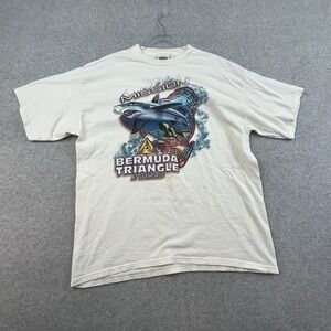 Vintage SeaWorld Mission Bermuda‎ Triangle Shirt Mens XL  Submarine Shark 90s